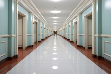 minimalist hospitality hallway with serene and understated luxury
