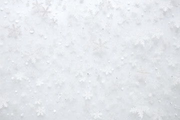 Obraz premium The wallpaper of white, blue background with many snowflakes in various sizes, details and patterns of the winter season for decoration, seasonal cards, ads, banners, and others. AI generated,