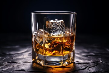 Glass of Whisky on dark background