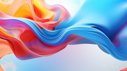 abstract background with blue and red flowing fabric. 3d rendering.