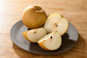 カットされた梨