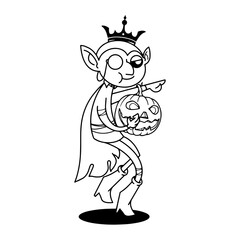 Fototapeta premium Happy Halloween! Halloween Kids Costume Party. Dracula, vector illustration