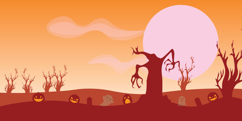 Naklejka premium Vector background design with halloween theme