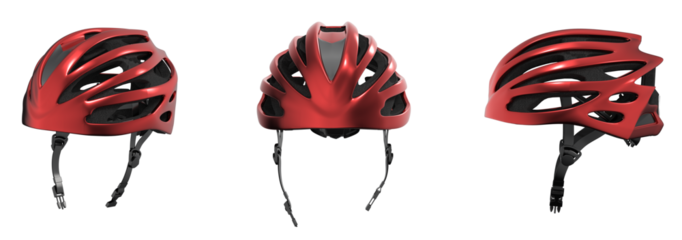 Bicycle helmet. Red Bike protective helmet