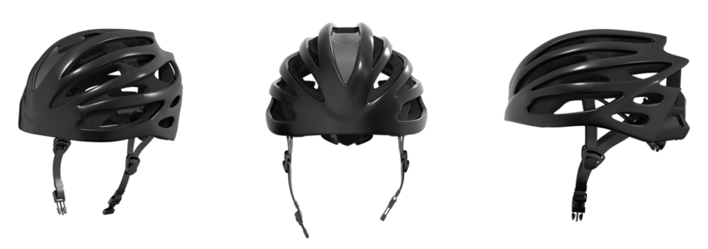 Bicycle helmet. Black Bike protective helmet