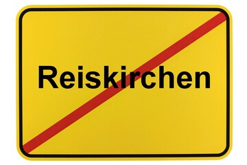 Illustration eines Ortsschildes der Gemeinde Reiskirchen in Hessen