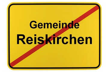 Illustration eines Ortsschildes der Gemeinde Reiskirchen in Hessen