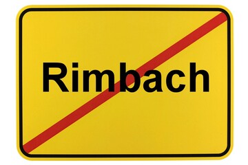 Fototapeta premium Illustration eines Ortsschildes der Gemeinde Rimbach in Hessen