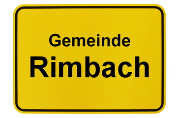Illustration eines Ortsschildes der Gemeinde Rimbach in Hessen