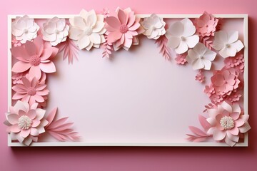 Framed memories bloom with pink and white paper flowers for a touch of elegance