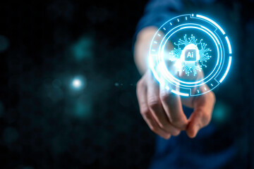 Digital transformation technology strategy, IoT, Internet of Things Changes in thinking and the use of technology in business in the digital age Helping increase global business AI capabilities