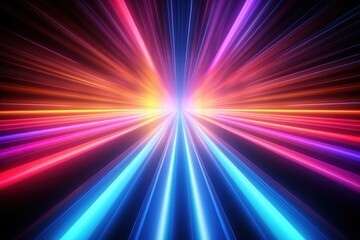 Fototapeta premium 3d render, abstract colorful background, bright neon rays and glowing lines, Pink yellow blue creative wallpaper