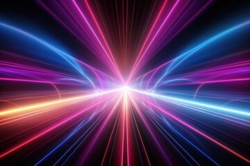 3d render, abstract colorful background, bright neon rays and glowing lines, Pink yellow blue creative wallpaper