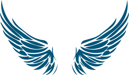 Wing silhouette symbol depicted in flat vector design