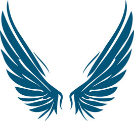 Wing silhouette symbol with a flat vector design