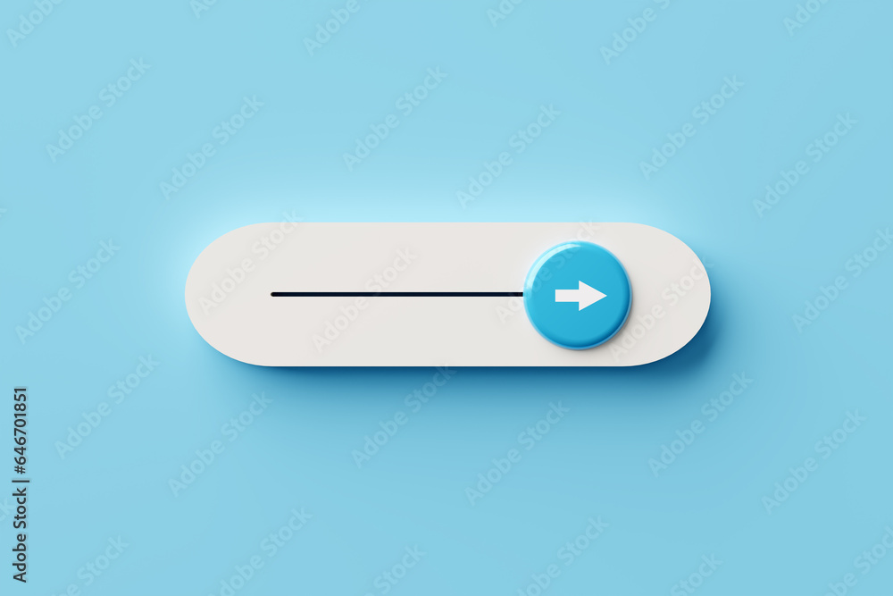 Poster next level or step in business or education concept. on and off toggle switch button with the word n