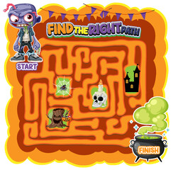 Halloween Zombie Maze Game Template