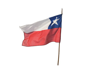Chile flag in the country isolated on white background whit clipping path.