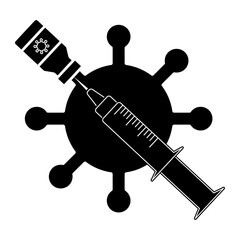 Vaccine and syringe icon