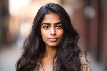 Portrait of a young pretty girl of Indian or Pakistani descent.