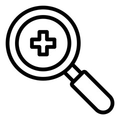 Search health clinic outline icon