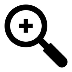 Fototapeta premium Search health clinic solid glyph icon