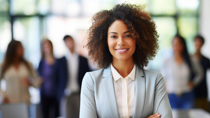 Fototapeta premium Business woman, professional employee, team work