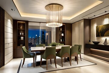 Interior design of modern dining room