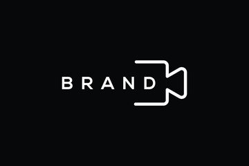 Trendy and minimal film production vector logo design