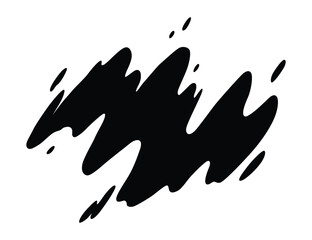 Paint blot icon. Splash for design use. Colorful grunge shape. Dirty stain or silhouette. Black ink splash