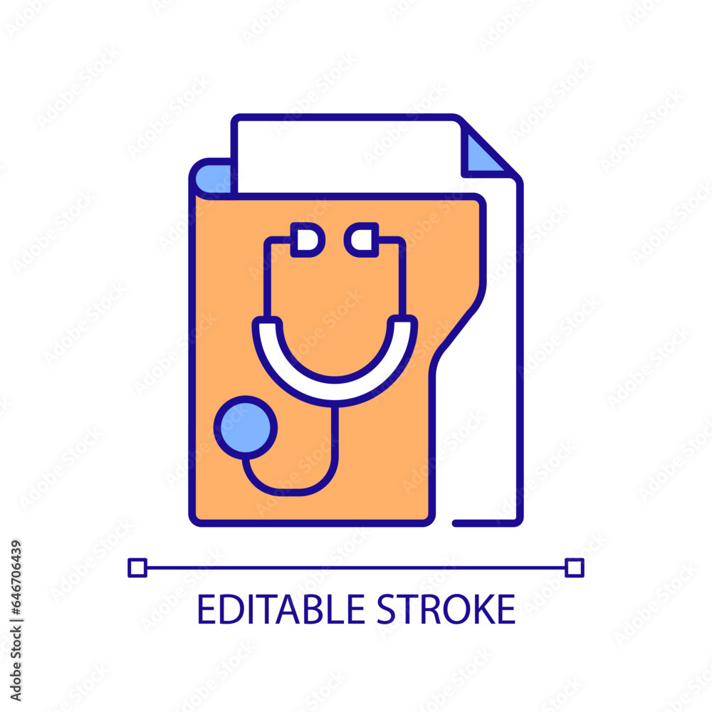 Aufkleber 2d editable foundational level icon representing health interoperability resources, isolated vector,