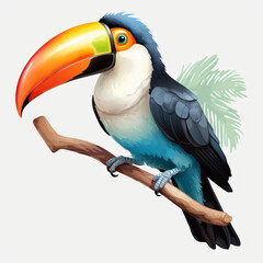 Bird toucan isolated on a transparent background