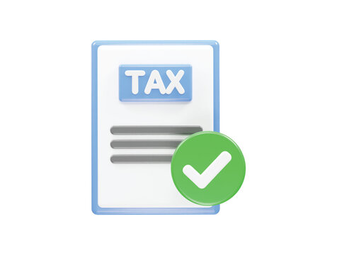 Tax icon 3d render element transparent