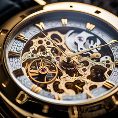 Fototapeta na wymiar Exquisite Craftsmanship of a Luxury Watch