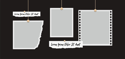 Pictures or photos frame collage. comics page grid layout abstract photo frames and digital photo wall template