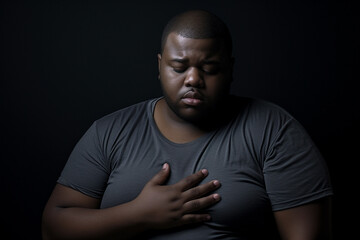 Fototapeta premium Ill man suffering with heart disease symptoms 