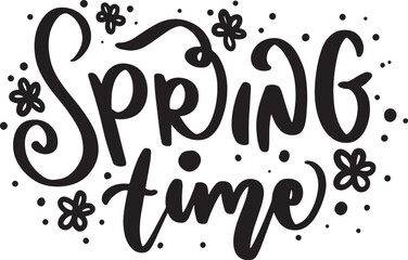Spring lettering quotes. Spring design card with stylish handwritten phrases.