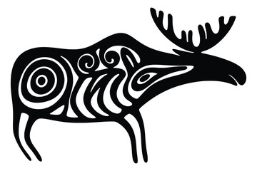 Stylized drawing, ancient Scythian art, ethnic theme, vector design	