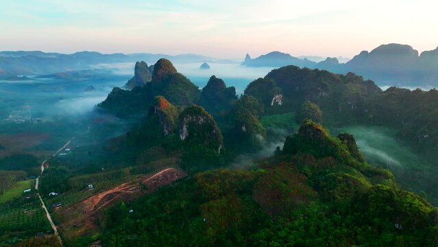Rice terraces near Doi Tapang viewpoint in Chumphon, Thailand