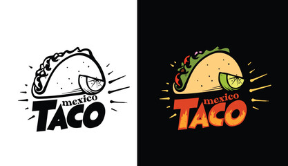 taco mexican food logo template