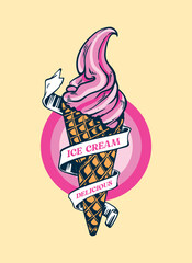 delicious ice cream illustration