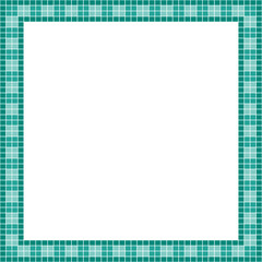 Fototapeta premium Green tile frame, Mosaic tile frame or background, Tile background, Seamless pattern, Mosaic seamless pattern, Mosaic tiles texture or background. Bathroom wall tiles, swimming pool tiles.