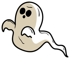 illustration of a Halloween ghost cartoon character