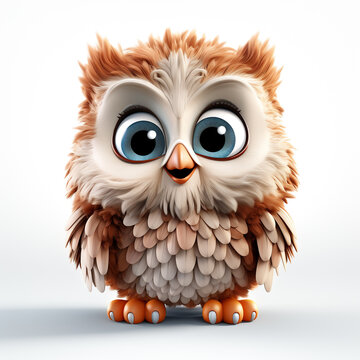 3d cartoon cute owl