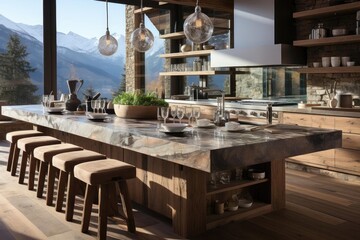 modern chalet kitchen with light natural materials