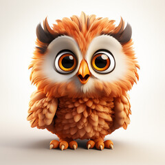 3d cartoon cute owl