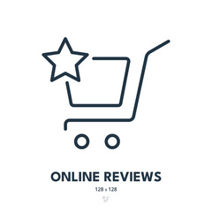 Online Reviews Icon. Rating, Evaluation, Feedback. Editable Stroke. Simple Vector Icon