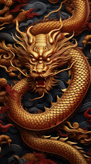 Fototapeta premium Dragon emerging from a cloud natural background.
