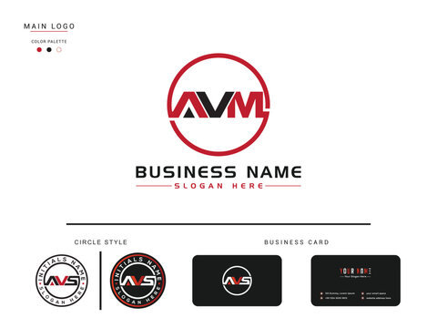Geometric AVM Logo Letter Vector Circle Logo Icon Design