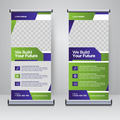 Corporate rollup or X banner design template